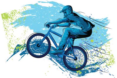 Muralo Selbstklebende Fototapeten XXL Jungen Sport Fahrrad Schutzhelm 2452