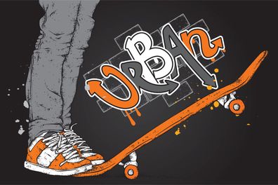 Muralo Selbstklebende Fototapeten XXL für Jungen SPORT Skateboard 2459