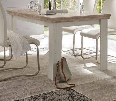 Esstisch weiß Pinie Landhaus Küchentisch Holztisch Esszimmer Tisch Rovola 160 cm