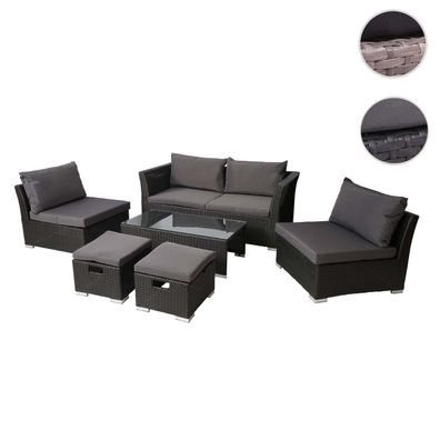 Poly-Rattan Garnitur HWC-J36, Balkon-/ Garten-/ Lounge-Set Sitzgruppe Sofa