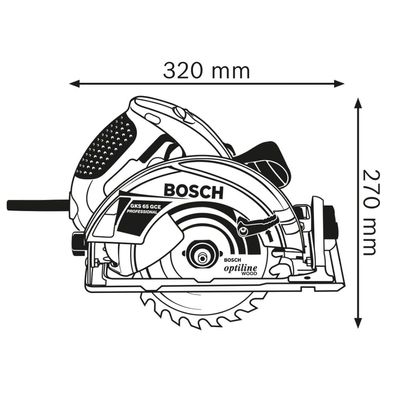 Bosch Handkreissäge GKS 65 GCE 65mm Kompatibel mit Führungsschienen 0601668901