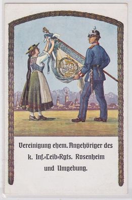 02758 Ak Rosenheim königliches Infanterie Leib Regiment 1913
