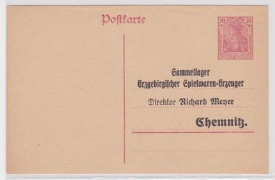 04846 DR Ganzsachen Postkarte P107 Zudruck Sammellager Richard Meyer Chemnitz
