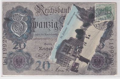 07916 Banknoten Ak St. Johann Bahnhofstrasse 1909