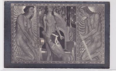 07989 Künstler Erotik Ak 'Ein finden am Doppelthrone' um 1910