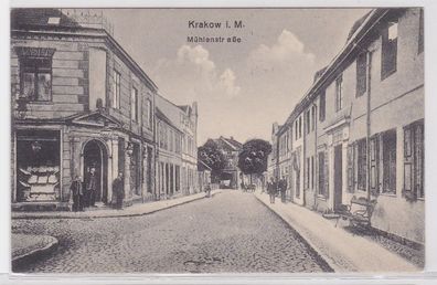 09186 Ak Krakow in Mecklenburg Mühlenstrasse um 1910