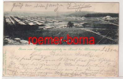 12985 Ak Gruss vom Truppenübungsplatz im Hardt bei Münsingen 1900