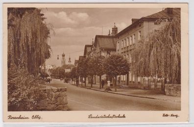 17731 AK Rosenheim Oberbayern - Landwirtschaftschule & Straßenansicht 1943