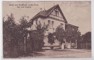 18294 Ak Gruß aus Forsthaus Lucka S.-A. Aussenansicht 1919
