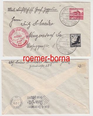 18331 Zeppelin Brief Fahrt übers befreite Sudetenland 01.12.1938
