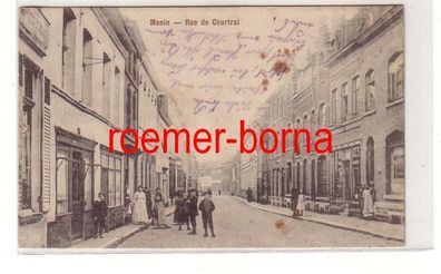 18456 Feldpost Ak Menin Menen (Belgien) Rue de Courtai 1916