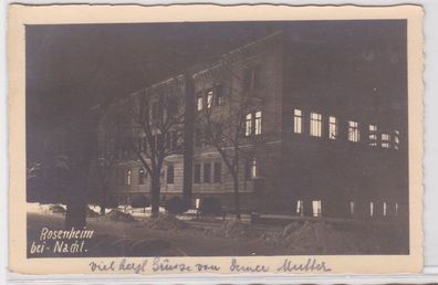 18847 AK Rosenheim bei Nacht - Hausfront mit leuchtenden Fenstern 1935
