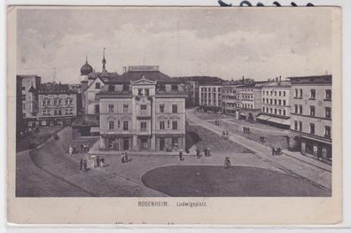 19077 Ak Rosenheim Ludwigsplatz Totalansicht 1917