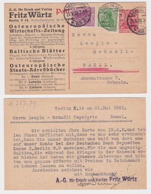 24416 DR Ganzsachen Postkarte P107 Zudruck Fritz Würtz Baltische Blätter Berlin