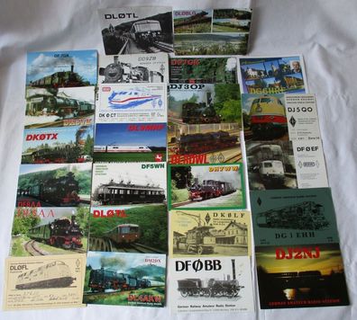 25 QSL Funker Karten von Eisenbahnern 1970 - 2011 (115760)