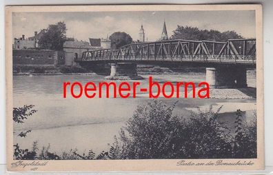 27272 Ak Ingolstadt Partie an der Donaubrücke um 1930