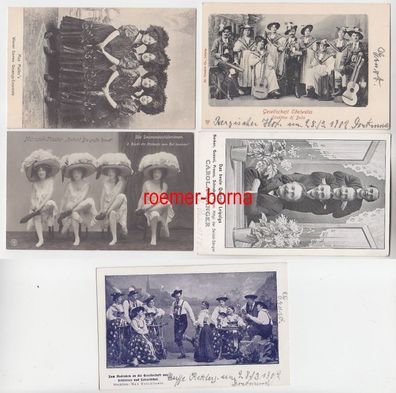 33442/5 Ak Künstler Ensemble Tanz, Orchester, Sänger um 1910