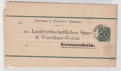 36156 Ganzsachen Streifband S7 Spar-Verein Grossenhain Günther&Rudolph Dresden