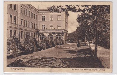 39418 Ak Rosenheim Partie mit kgl. Realschule 1919