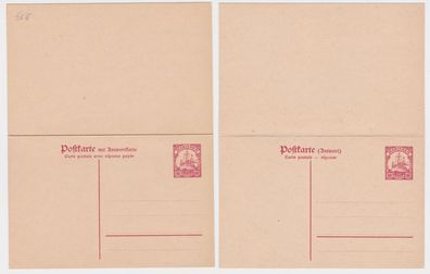 41435 DR Ganzsachen Postkarte P10 Deutsche Kolonien Marianen mit Antwortkarte