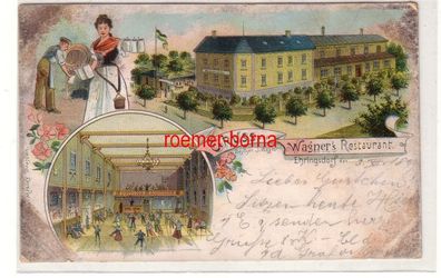 41798 Ak Lithografie Gruss aus Wagner´s Restaurant Ehrigsdorf 1899