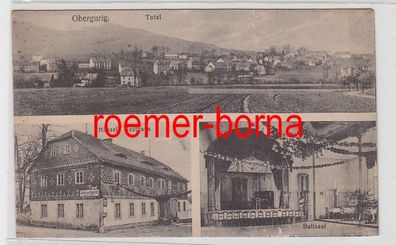 43609 Mehrbild Ak Obergurig Total, Hänsels Gasthaus, Ballsaal 1919