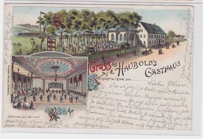 44731 Ak Lithographie Gruß aus Haubolds Gasthaus Niederwiesa 1901