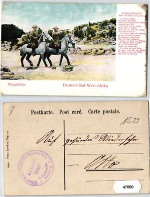 47060 Feldpost Ak Deutsch Süd West Afrika Kriegsbilder um 1907