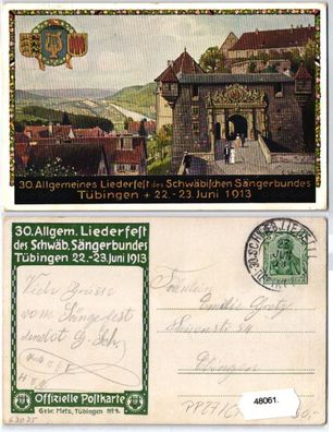 48061 DR Ganzsachen Postkarte PP27/ C186/04 30. Liederfest S.B. Tübingen 1913