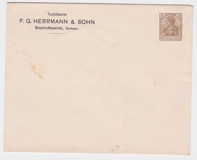 49203 DR Ganzsachen Umschlag PU25/ B16/01 Tuchfabrik Herrmann Bischofswerda