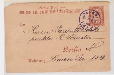 50048 Privatpost Ganzsachenkarte Berliner Omnibus & Packetfahrt AG 1887