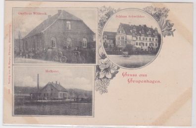 54601 Mehrbild Ak Gruß aus Grupenhagen Molkerei, Gasthaus usw. um 1900