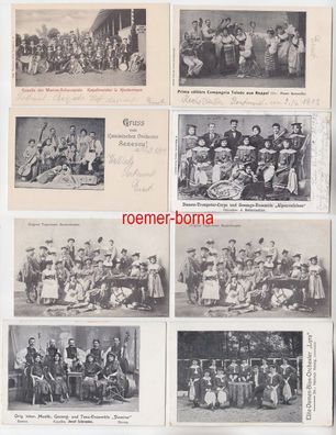 55659/8 Ak Künstler Ensemble Theater, Orchester, Sänger um 1910