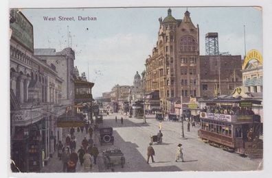56911 Ak Durban West Street mit Strassenbahn 1930