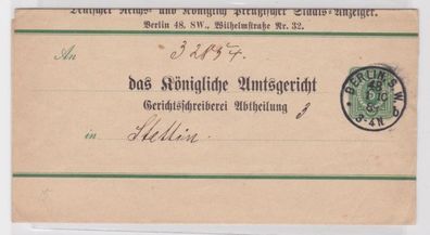 60299 DR Ganzsachen Streifband S7 Deutscher Reichs-& Staats-Anzeiger Berlin 1889