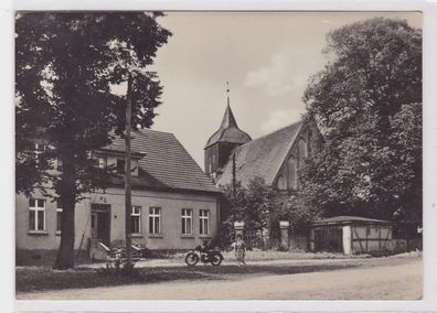 60711 AK Buchholz, Kreis Röbel / Müritz -Straßenansicht mit Dorfkirche 1971