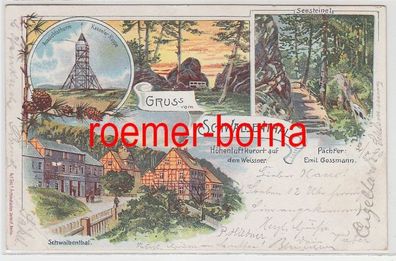 62243 Ak Lithographie Gruss vom Schwalbenthal 1899