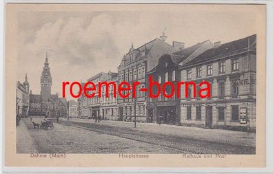 62470 Ak Dahme (Mark) Hauptstrasse Rathaus und Post 1925