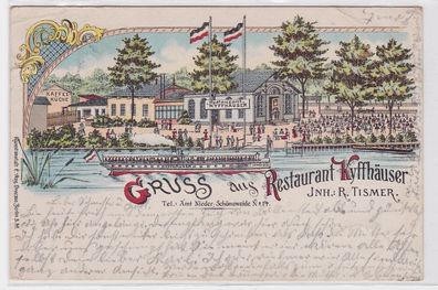 62988 AK Gruss aus Restaurant Kyffhäuser - Inhaber R. Timer, Gesamtansicht 1897