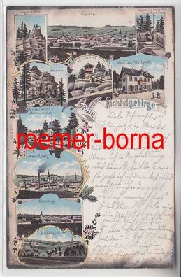 65145 Ak Lithografie Grüsse aus dem Fichtelgebirge 1898