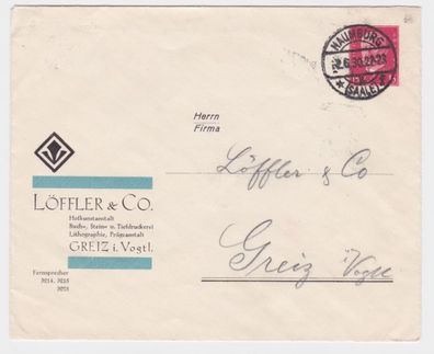 66342 DR Ganzsachen Umschlag P118/ B16 Greiz Löffler & Co. 1930