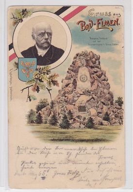 66707 Ak Lithographie Gruß aus Bad Elmen Bismarckdenkmal 1904