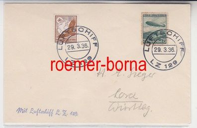 66722 Zeppelin Brief mit Luftschiff LZ 129, 29.3.1936