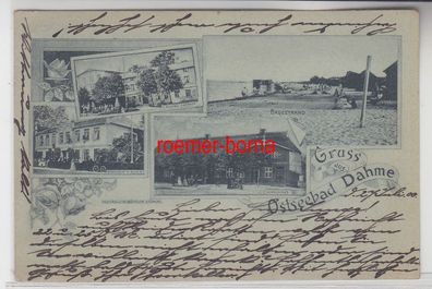 68181 Mehrbild Ak Gruß aus Ostseebad Dahme Gasthof, Schule, Pensionat 1900