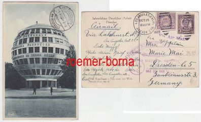 68304 Zepplinflug Ak USA nach Dresden Jahresschau Deutscher Arbeit 1928