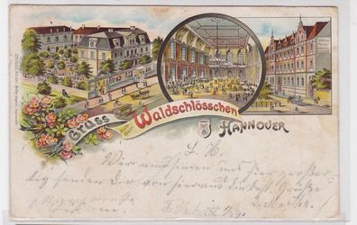 68310 Ak Lithographie Gruss aus dem Waldschlösschen Hannover 1901