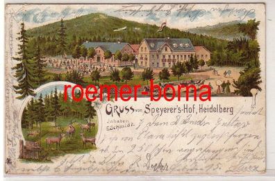 68583 Ak Lithographie Gruss von Speyerer´s Hof Heidelberg 1899