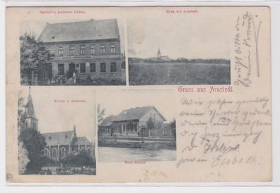 68903 Mehrbild Ak Gruß aus Arnstedt Gasthof zum goldenen Löwen usw. 1903