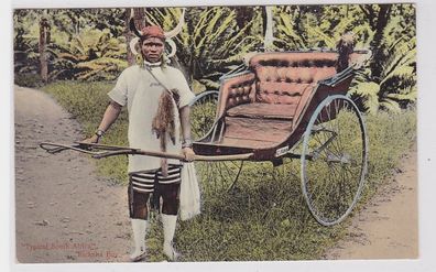 68928 Ak Typical South Afrika Ricksha Boy um 1910