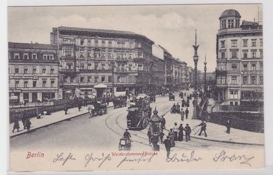 69981 AK Berlin - Weidendammer-Brücke mit regem Verkehr Kutschen 1908
